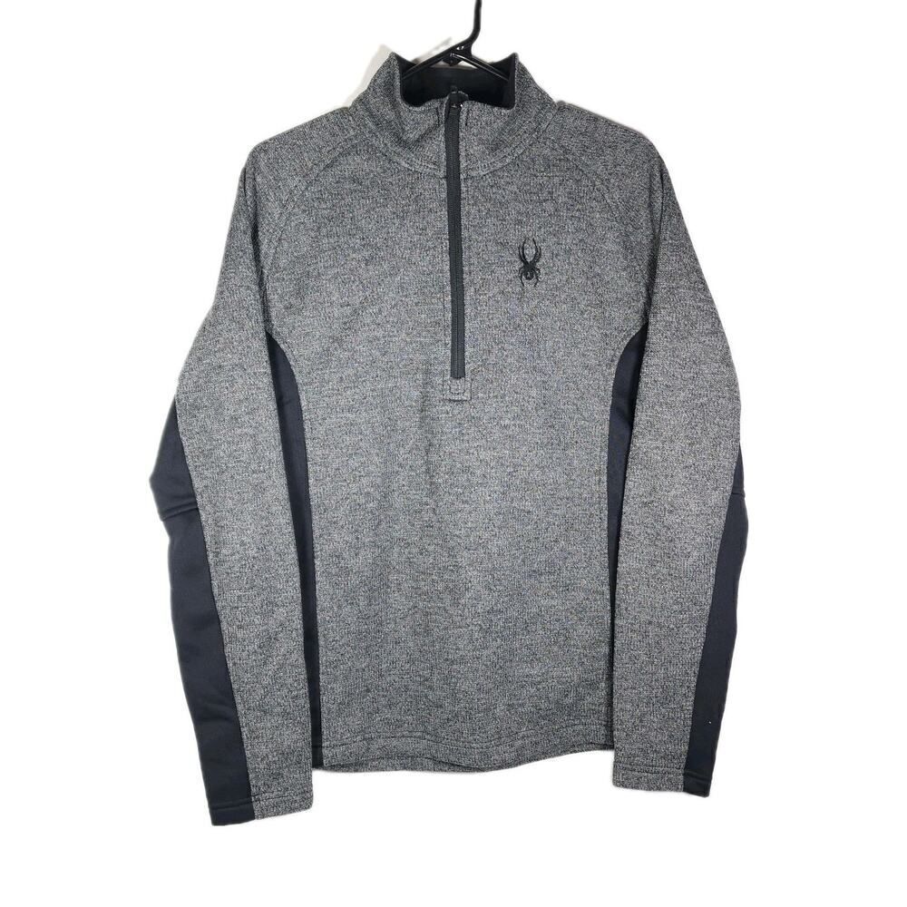 Spyder Men's Outbound M Gray Black 1/2 Zip Outdoor Core Jacket Pullover Sweater